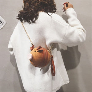 Animal Suede Bag "GLÜCKSSCHWEIN"