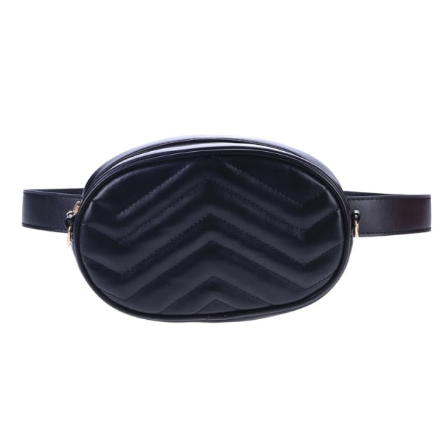 Round Leather Belt Bag 